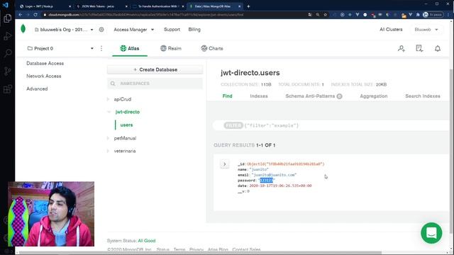 Node.js + Express + MongoDB + JWT смотреть онлайн