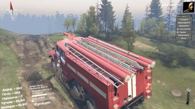 [МОДООБЗОР]SpinTires УРАЛ Пожарный #3 смотреть онлайн