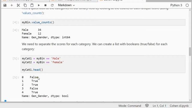 Python - Cohen d for independent samples t-test смотреть онлайн