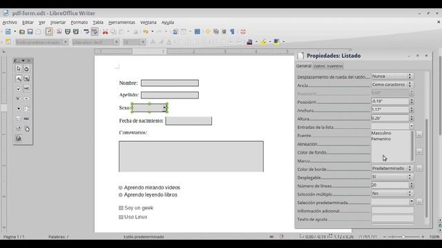 Cómo crear formularios PDF en LibreOffice Writer смотреть онлайн