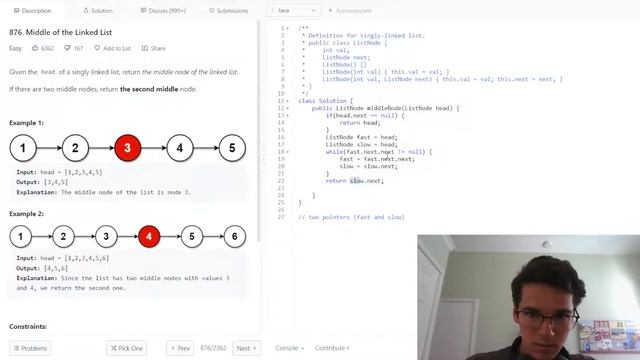 Grind 75 - Middle of the Linked List - Java Attempt смотреть онлайн