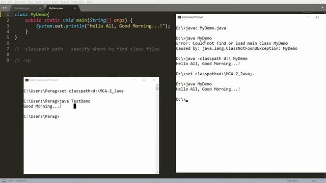 Compile & Run Java Code from any directory (Practical Demo - -classpath, -cp, -d, set classpath) смотреть онлайн
