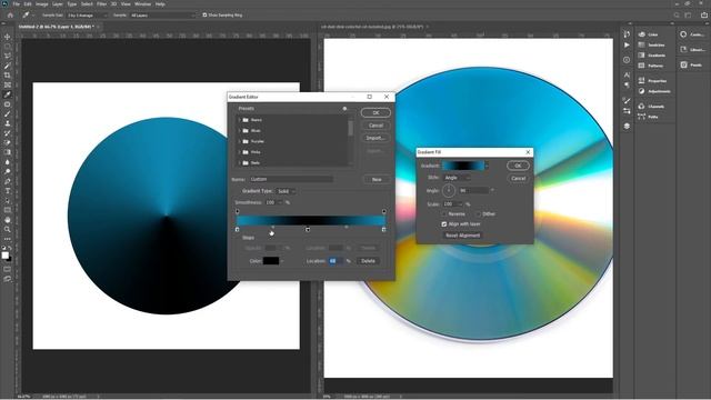Class38 - Create Photo Realistic Compact Disk (CD) Using Gradient Tool in Adobe Photoshop CC | Hind смотреть онлайн