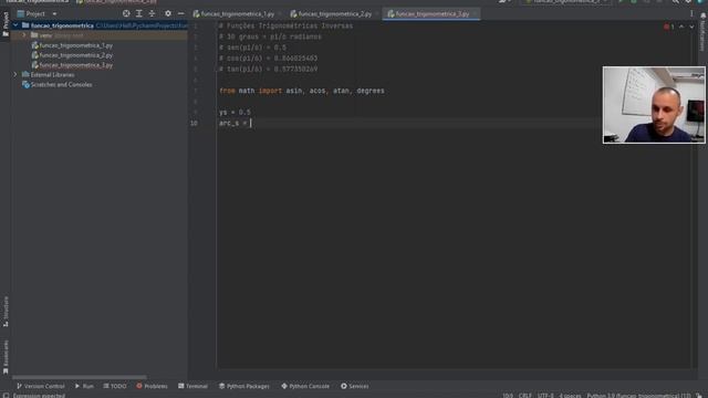 Aula 6.2 - Funções Trigonométricas com Python: Funções Inversas arcsen, arccos, arctan (MathPy) смотреть онлайн