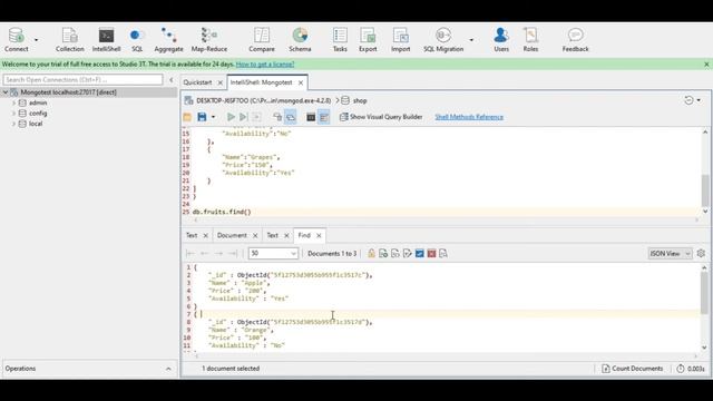 Displaying the Documents in MongoDB смотреть онлайн