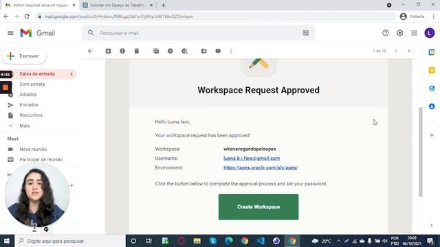 Solicitando um workspace e criando uma aplicação no Oracle APEX. смотреть онлайн