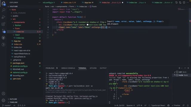 Criando formulário com React, Tailwindcss, Formik e Yup смотреть онлайн
