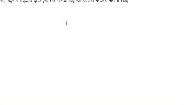 Visual Studio 2012 Ultimate Serial Key!!! {WORKING!!!} смотреть онлайн