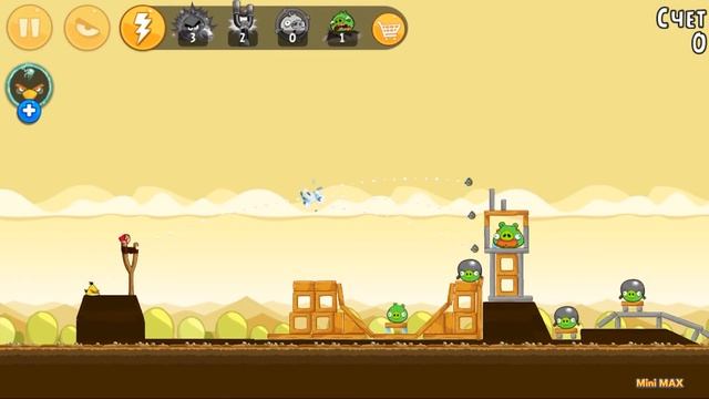 Твёрдые стены замков. 39 серия игры Энгри Бердс | Angry Birds на канале Мини Макс.Прохождение игры. смотреть онлайн