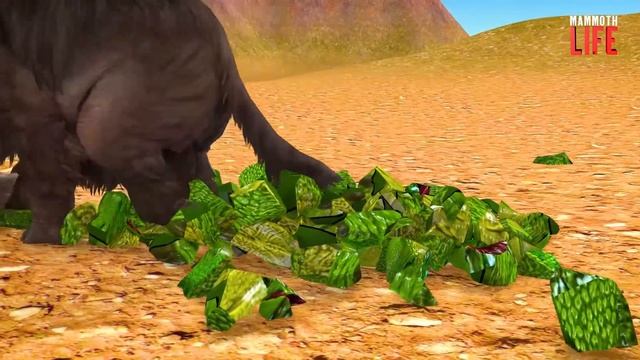Elephant Mammoth Run Away From T-rex Army & Zombie Elephant In Game | Compilation Mammoth Life #21