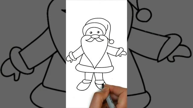 #shorts Как нарисовать Деда Мороза легко поэтапно, красивые и лёгкие новогодние рисунки для детей смотреть онлайн