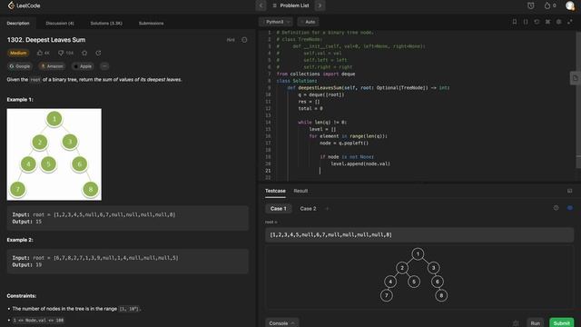 LeetCode 1302 - Deepest Leaves Sum: A Microsoft Journey смотреть онлайн