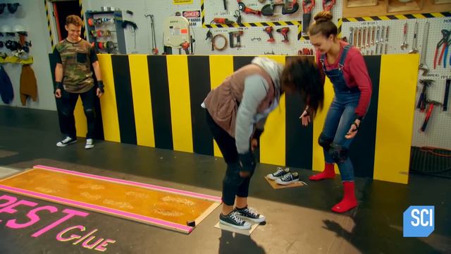 Can You Walk On Rodent Glue Without Getting Stuck? | MythBusters Jr.