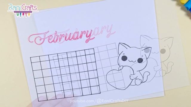 DIY - FEBRUARY Calendar - Bullet journal, decoration, organization ideas. смотреть онлайн