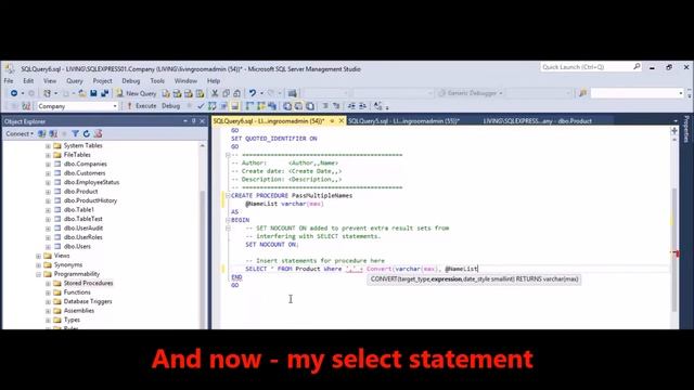 MSSQL - Pass multiple values to single paramenter in stored procedure pass varchar n смотреть онлайн