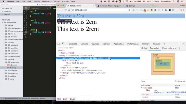 Bài 39 - px vs. em vs. rem смотреть онлайн