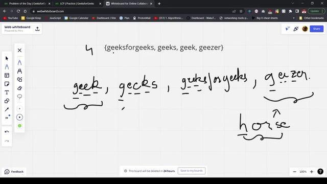 GFG | Longest Common Prefix | POTD смотреть онлайн