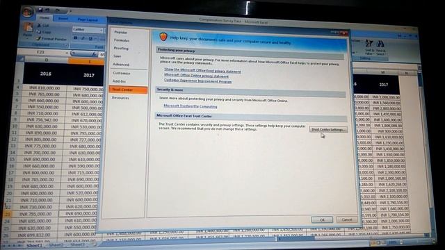 Excel:- Privacy Warning: This document contains macros, ActiveX control... смотреть онлайн
