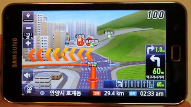 Galaxy Player70 (Samsung Smart Player) -Inavi 3D Navigation Driving Test- смотреть онлайн