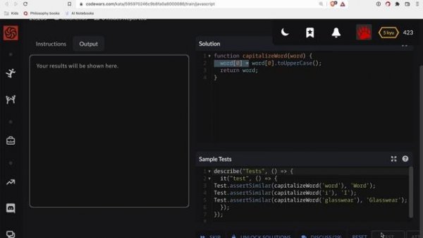Codewars - Javascript - Capitalization and Mutability
