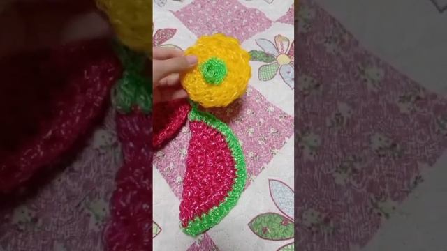 Красивые узорные мочалки для кухни из полипропиленовой нити. смотреть онлайн