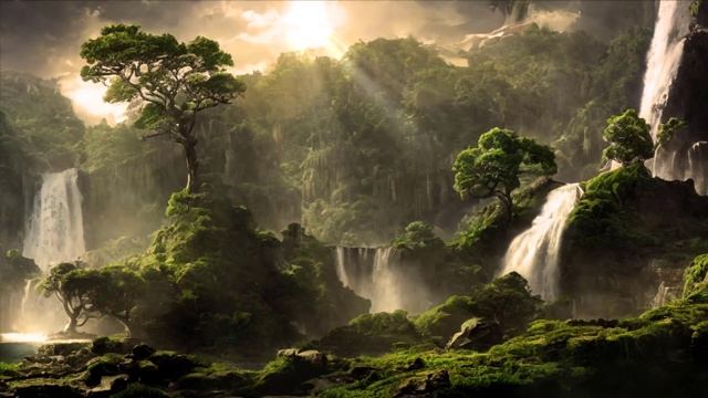 Снять стресс, водопад и пение птиц. Relieve stress, waterfall and birdsong. смотреть онлайн