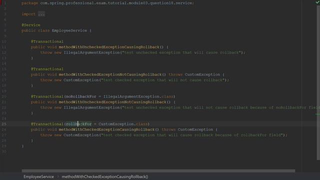 18. What is the default rollback policy how can you override it смотреть онлайн