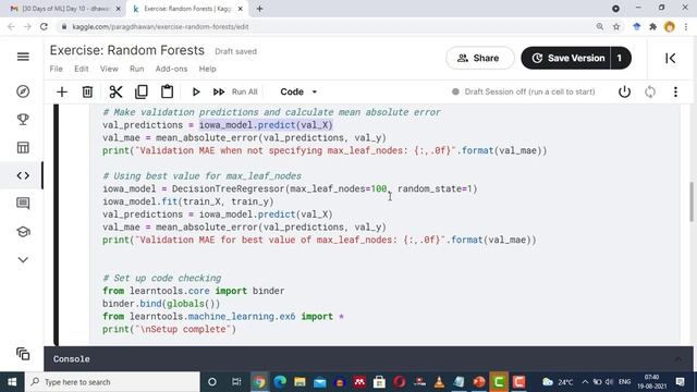 Kaggel 30 Days of Machine Learning Day 10 Part 4 Exercise on Random Forests Model смотреть онлайн