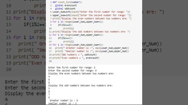 Python Example Program to Check if a Number is Even or Odd | Also Print Greater Smaller смотреть онлайн