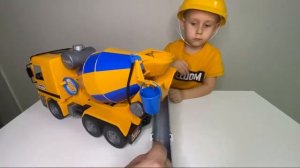 Машинки. Брудер бетономешалка. Подробный обзор игрушки