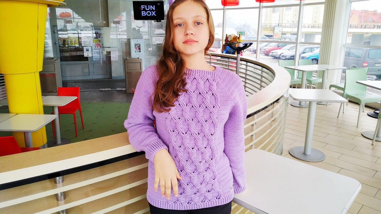 ДЖЕМПЕР КРЮЧКОМ ДЛЯ ДОЧКИ / НЕЗНАКОМАЯ ПРЯЖА #вязаниекрючком смотреть онлайн
