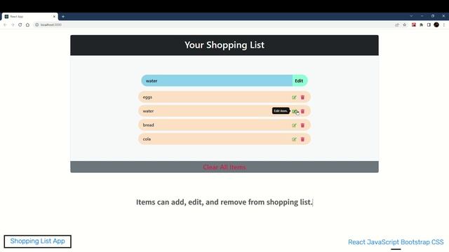 Shopping List React JS App смотреть онлайн