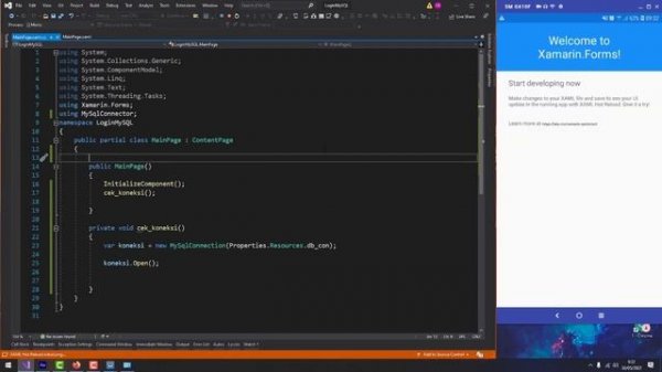 Xamarin Forms Create Login Page With MySQL DB #xamarinformsindonesia #mysqlconnector