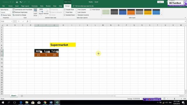 MS Excel 20`13 ( Create simple formula,insert table,design a graph) смотреть онлайн