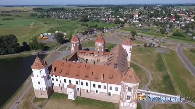 Замковый комплекс Мир - аэросъемка, Экскурсии по Беларуси смотреть онлайн