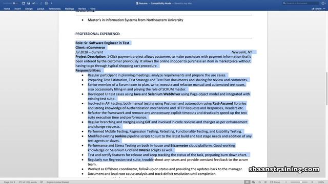 Part-1 Fix an average SDET Resume to get Shortlisted (Quick Walkthru) смотреть онлайн