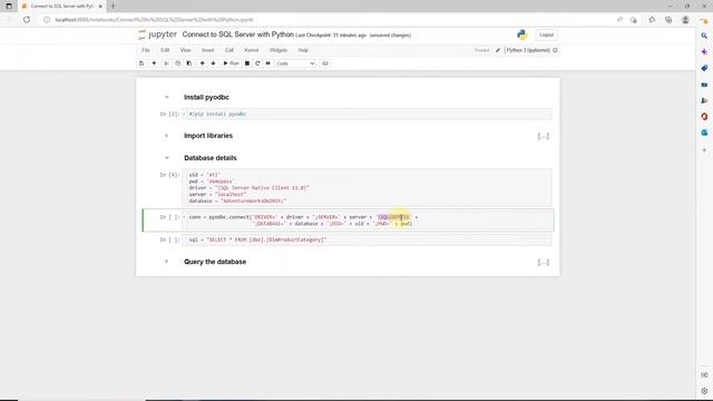 How to connect to a database using Python | Python Connect to SQL Server | Query database смотреть онлайн