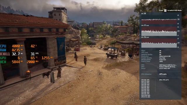 Assassin's Creed Odyssey RX 480 8GB ASUS ROG Strix Benchmark Ryzen 2600 1440p смотреть онлайн
