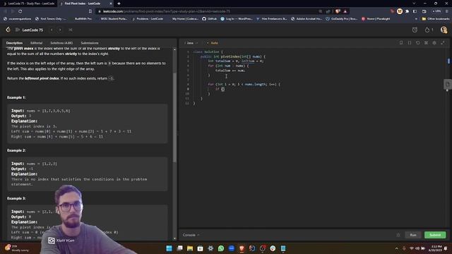 Solving the 'Find Pivot Index' Problem in Java LeetCode 75 Study Plan смотреть онлайн