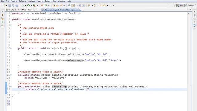 IN JAVA CAN WE OVERLOAD STATIC METHOD DEMO смотреть онлайн