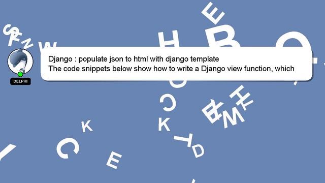 Django : populate json to html with django template смотреть онлайн
