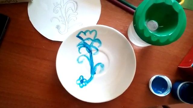 Рисую на посуде гжель смотреть онлайн