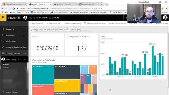 Power BI (serviço) - Streaming Dataset (Flow + OneDrive + Excel) смотреть онлайн
