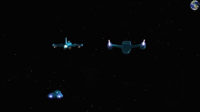 Полёт боевых кораблей в космосе (3d анимация) / The flight of warships in space (3d animation смотреть онлайн