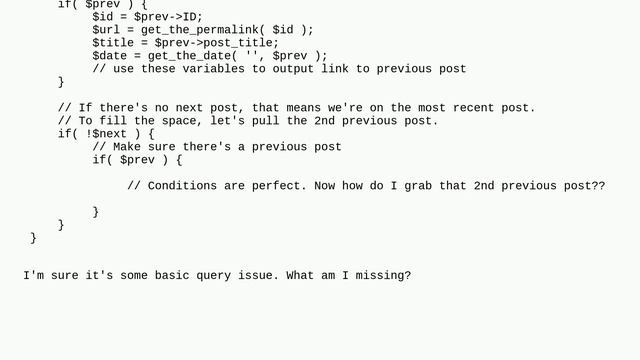 Wordpress: Display two previous posts on single.php смотреть онлайн