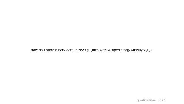 MySQL : Binary Data in MySQL смотреть онлайн