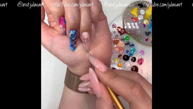 Valentine’s Day nails art /Рисуем влюблённых попугаев из Рио/ Rio nail art/ How to draw on nails смотреть онлайн