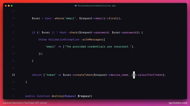 Laravel YouTube API клон #70 - Полномочия API токенов смотреть онлайн