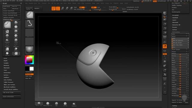 Введение в Zbrush : Clip Curve урок 34 смотреть онлайн