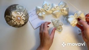 МК Бантик на елочный шар ??.  Елочные игрушки.